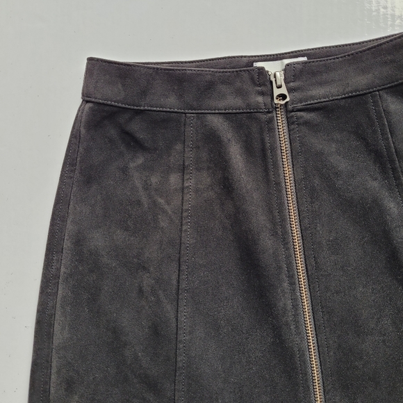 Aritzia Wilfred Free Zip Up A-Line Mini Skirt Vegan Suede - Picture 3 of 8